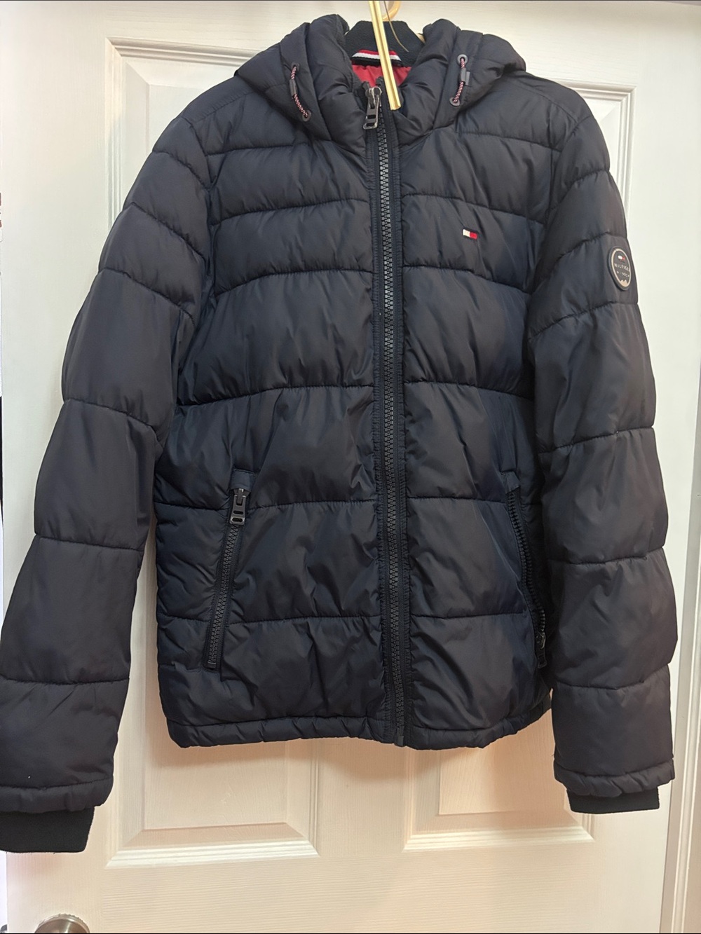 Tommy Hilfiger Dark Navy Quilted Hooded Puffer Jacket